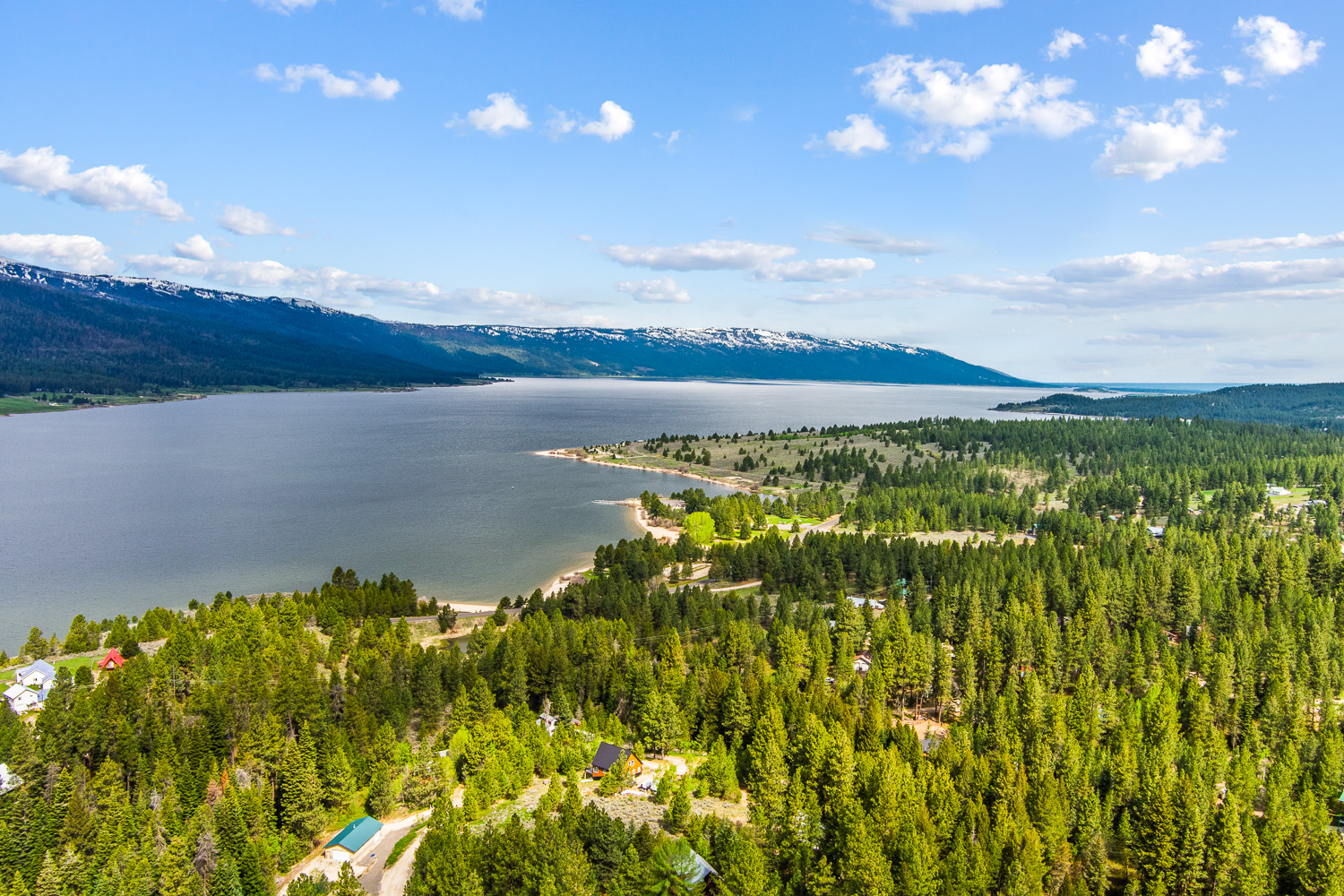 Scenic mountain and lake panoramic view from Idaho luxury property