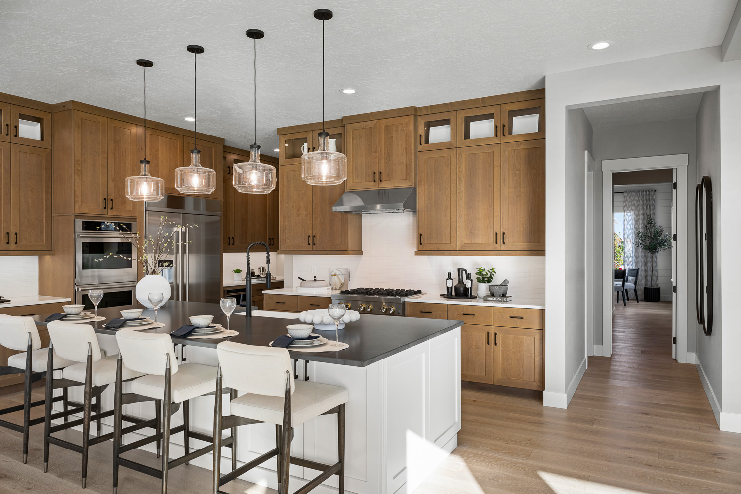 Modern farmhouse with wood siding and landscaped yard in Boise Idaho