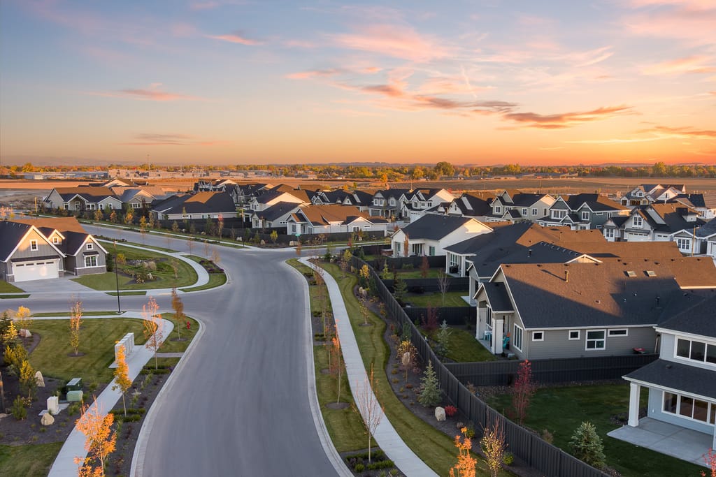 Stunning golden sunset over Boise Idaho foothills landscape